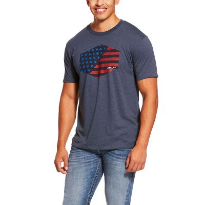 Ariat Cross Grain - T Shirts Donkerblauw Donker Heren - 11703-723